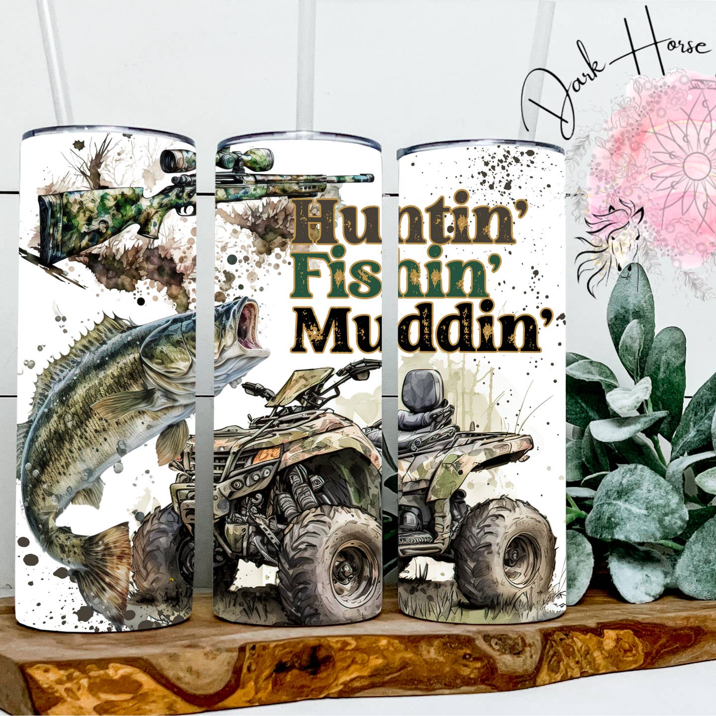 Hunting Fishing Mudding Quad Tumbler
