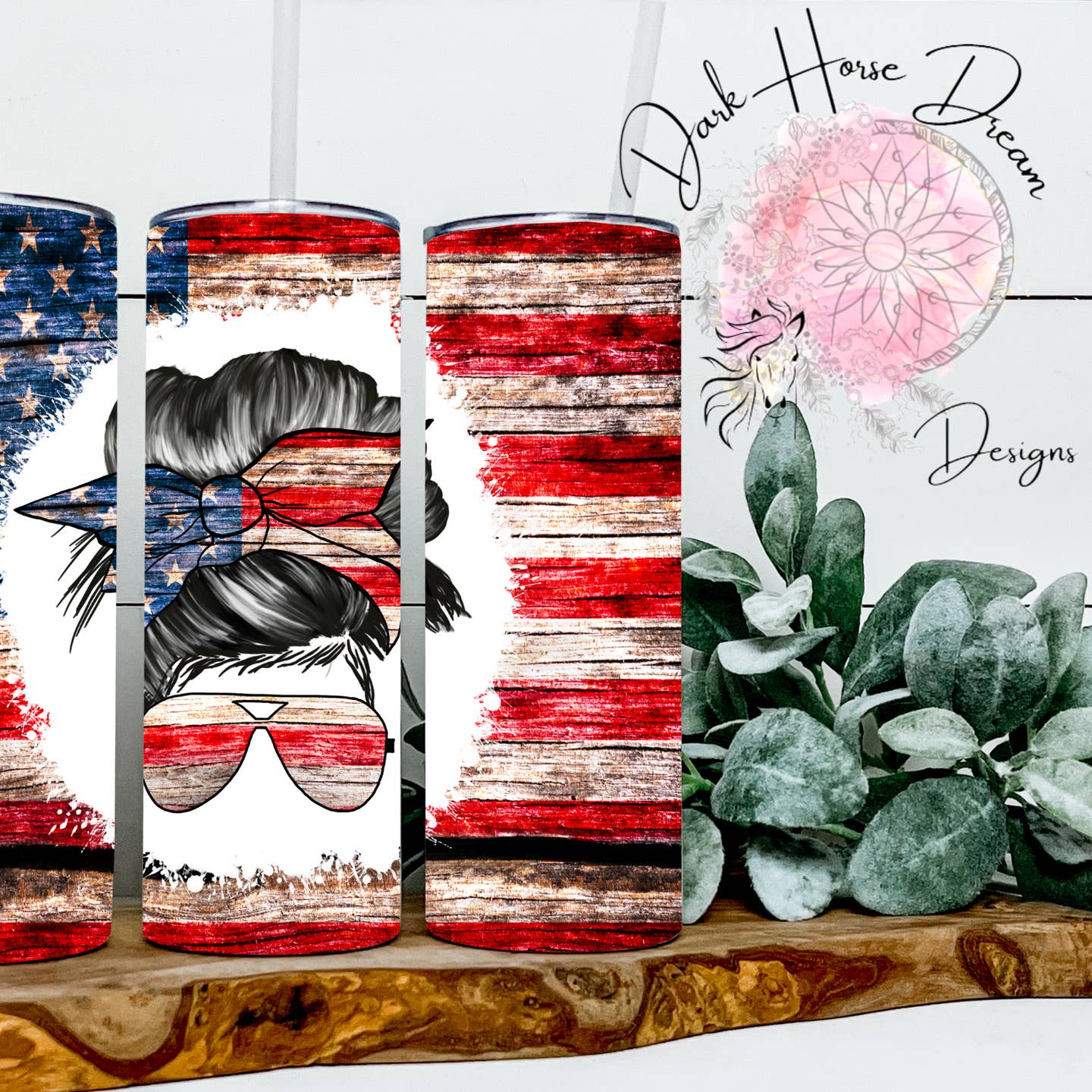 American Girl Tumbler - Patriotic - Flag