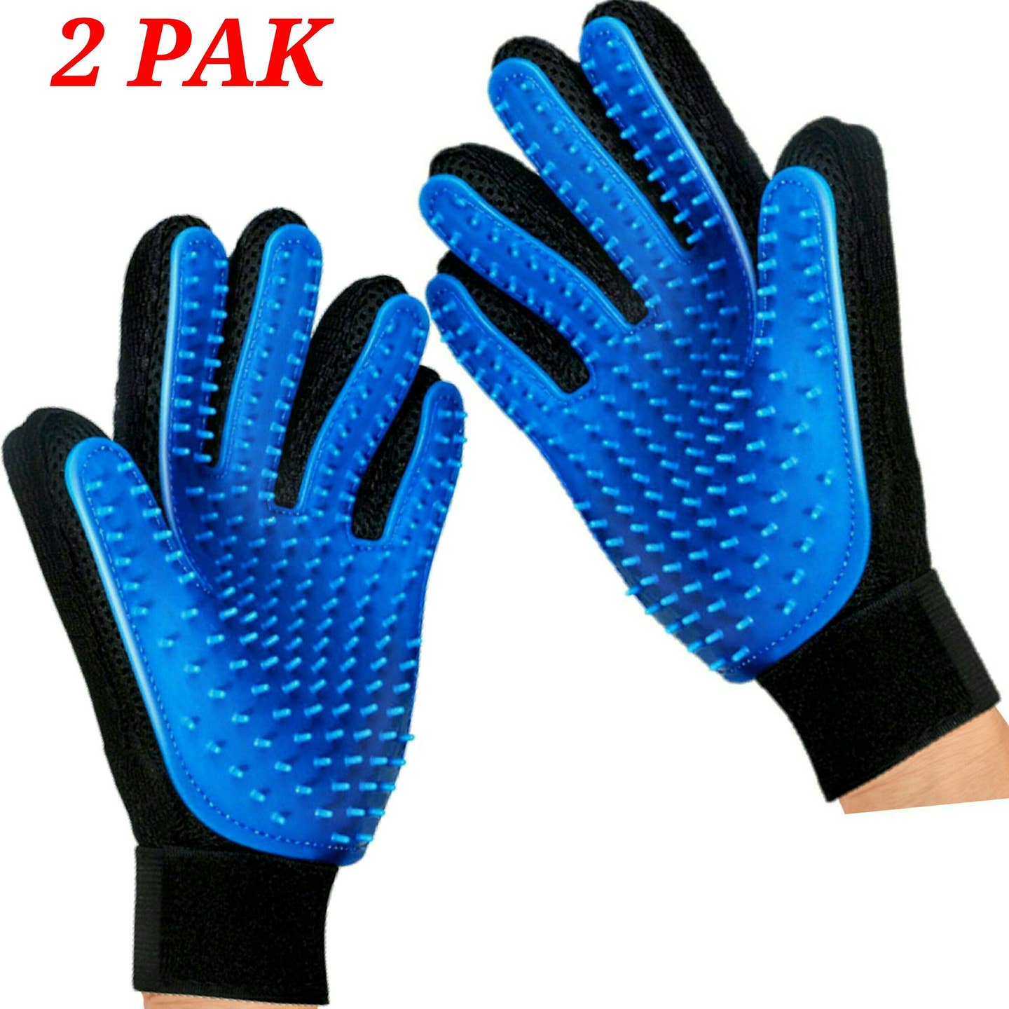 2 Pak Hand 259 Silicone Pins Pet Grooming Gloves