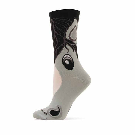 Cartoon Grey Horse Adult Sock